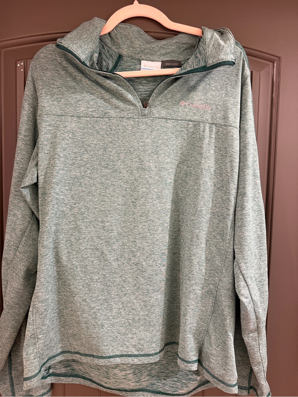 Columbia Women’s M Omni-Wick 1/4 Zip Pullover Green Heather Performance Hiking
